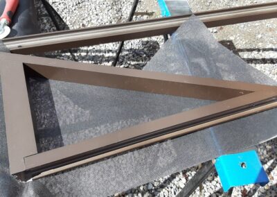 Preparing screen in the alley.